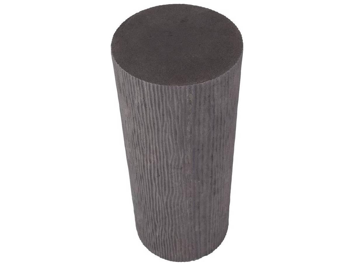 Arteriors Outdoor Davos Black Concrete Round End Table