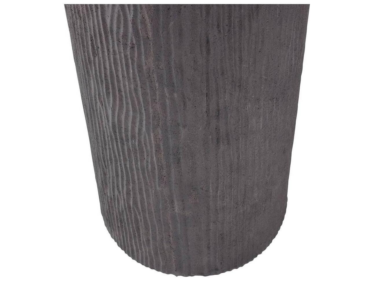 Arteriors Outdoor Davos Black Concrete Round End Table