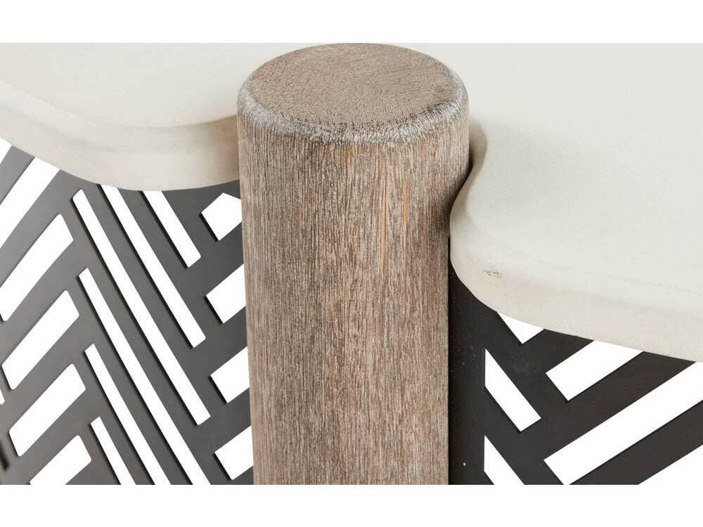 Arteriors Outdoor Emoto White Aged Bronze Concrete Round Coffee Table