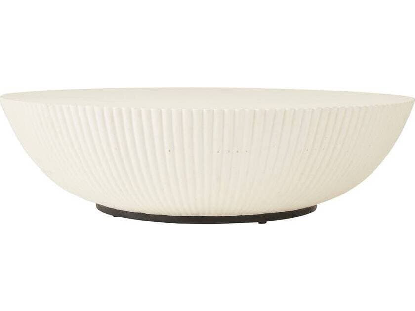 Arteriors Outdoor Etta Ivory Blackened Bronze Concrete Round Coffee Table