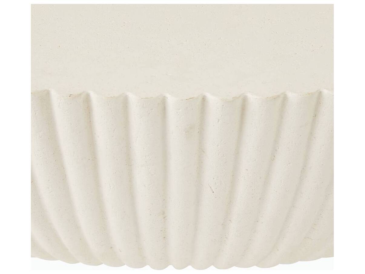 Arteriors Outdoor Etta Ivory Blackened Bronze Concrete Round Coffee Table