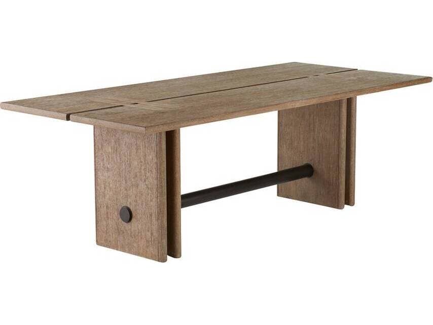 Arteriors Outdoor Dominic Willow Aged Bronze Teak Rectangular Dining Table