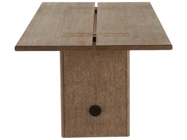 Arteriors Outdoor Dominic Willow Aged Bronze Teak Rectangular Dining Table