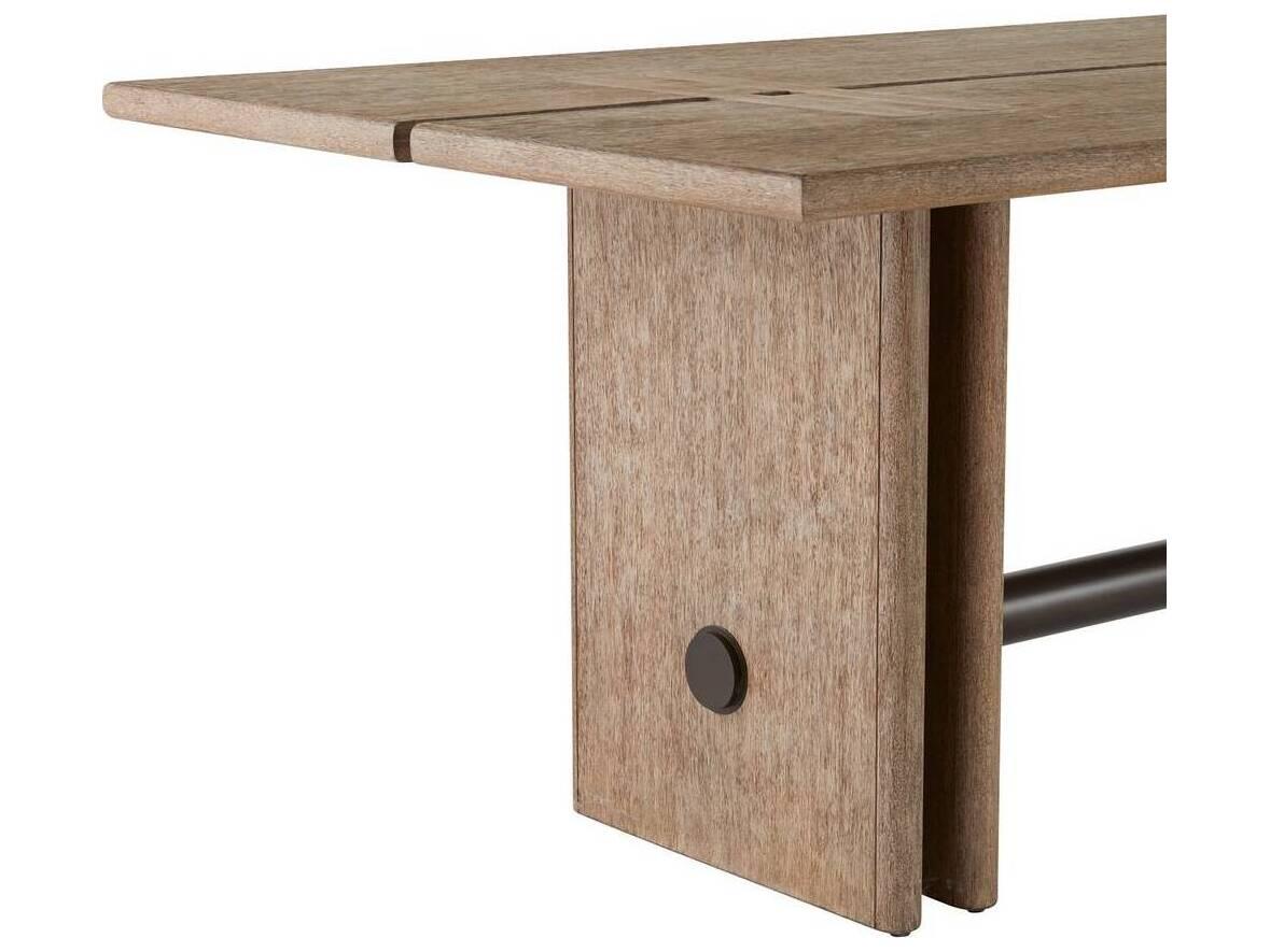 Arteriors Outdoor Dominic Willow Aged Bronze Teak Rectangular Dining Table