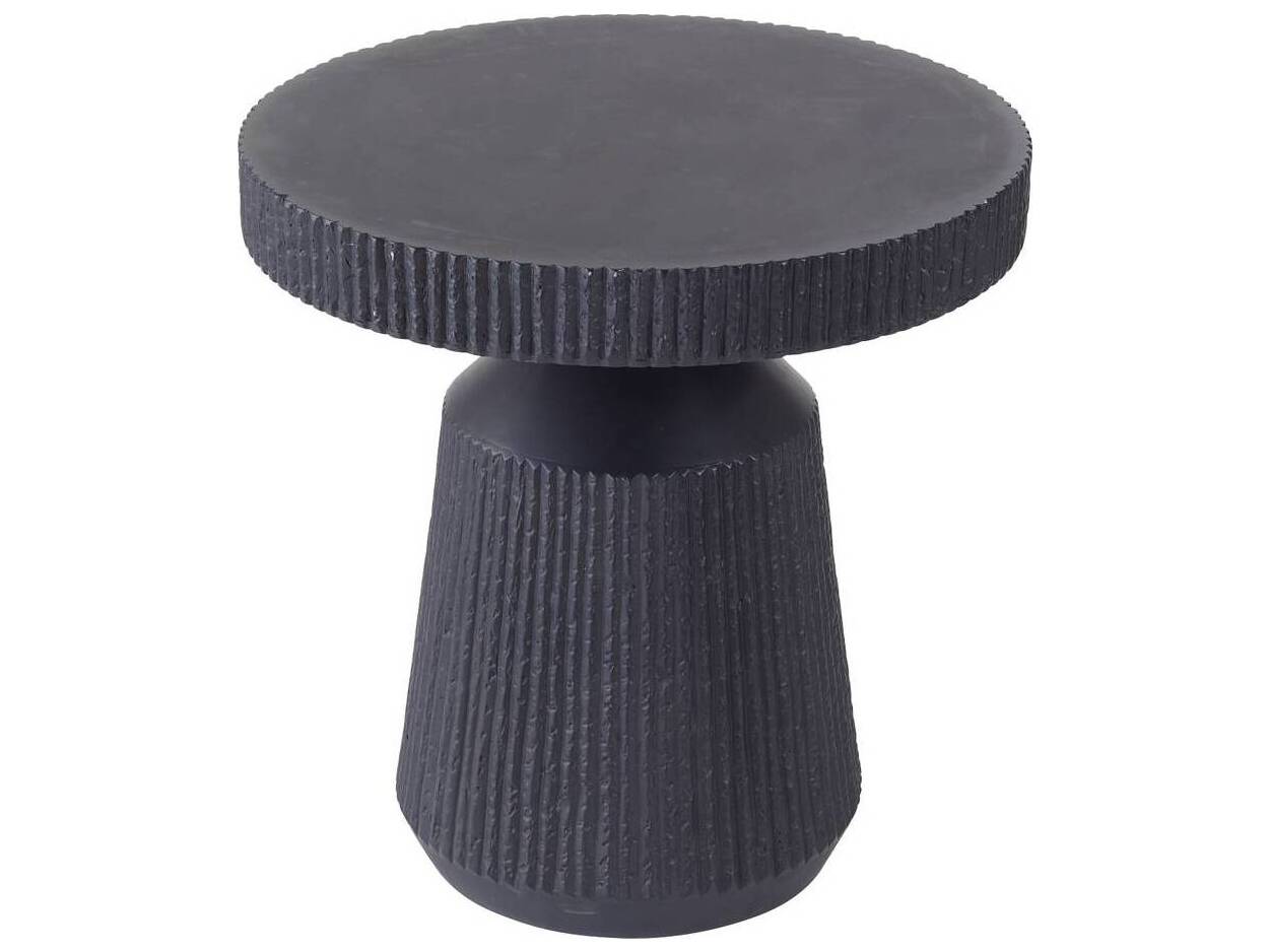 Arteriors Outdoor Boyden Black Concrete Round End Table