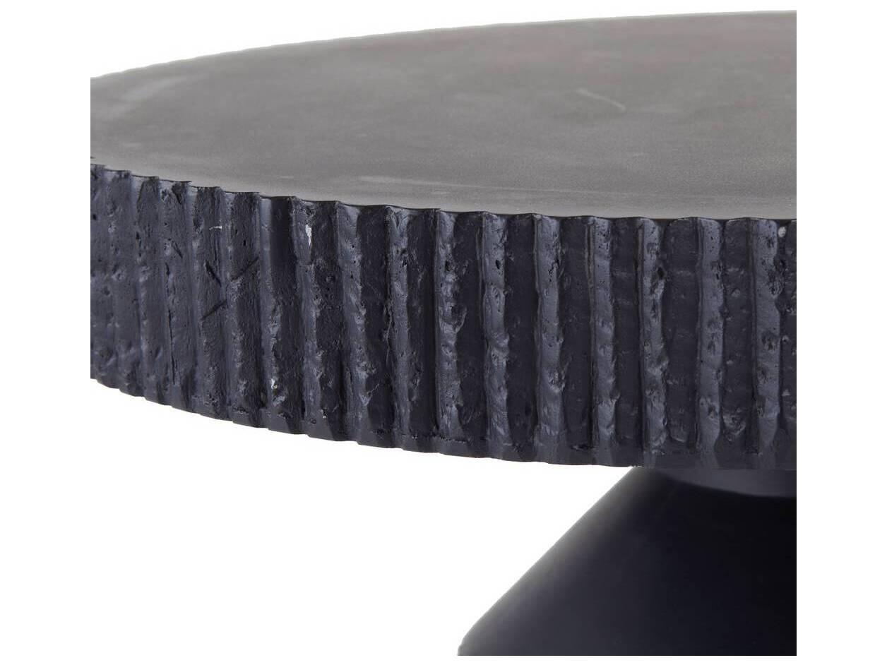 Arteriors Outdoor Boyden Black Concrete Round End Table