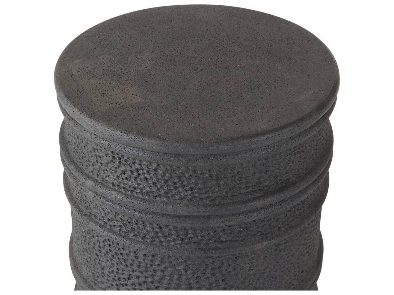 Arteriors Outdoor Dermot Black Concrete Round End Table