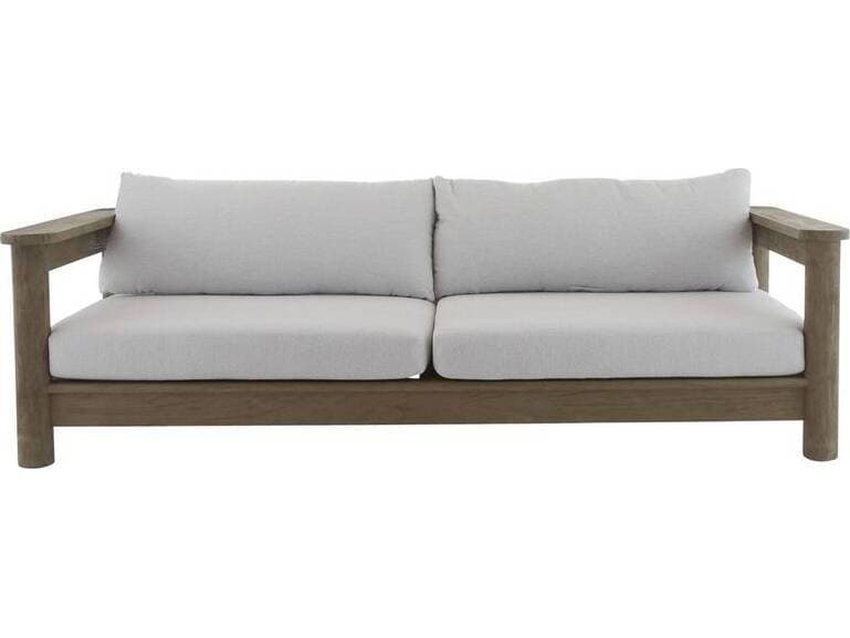Arteriors Outdoor Caldwell Porpoise Weathered Teak Cushion Sofa