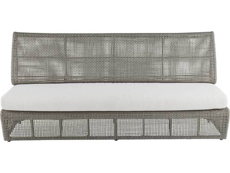 Arteriors Outdoor Dupont Pearl Weathered Gray Wicker Cushion Sofa
