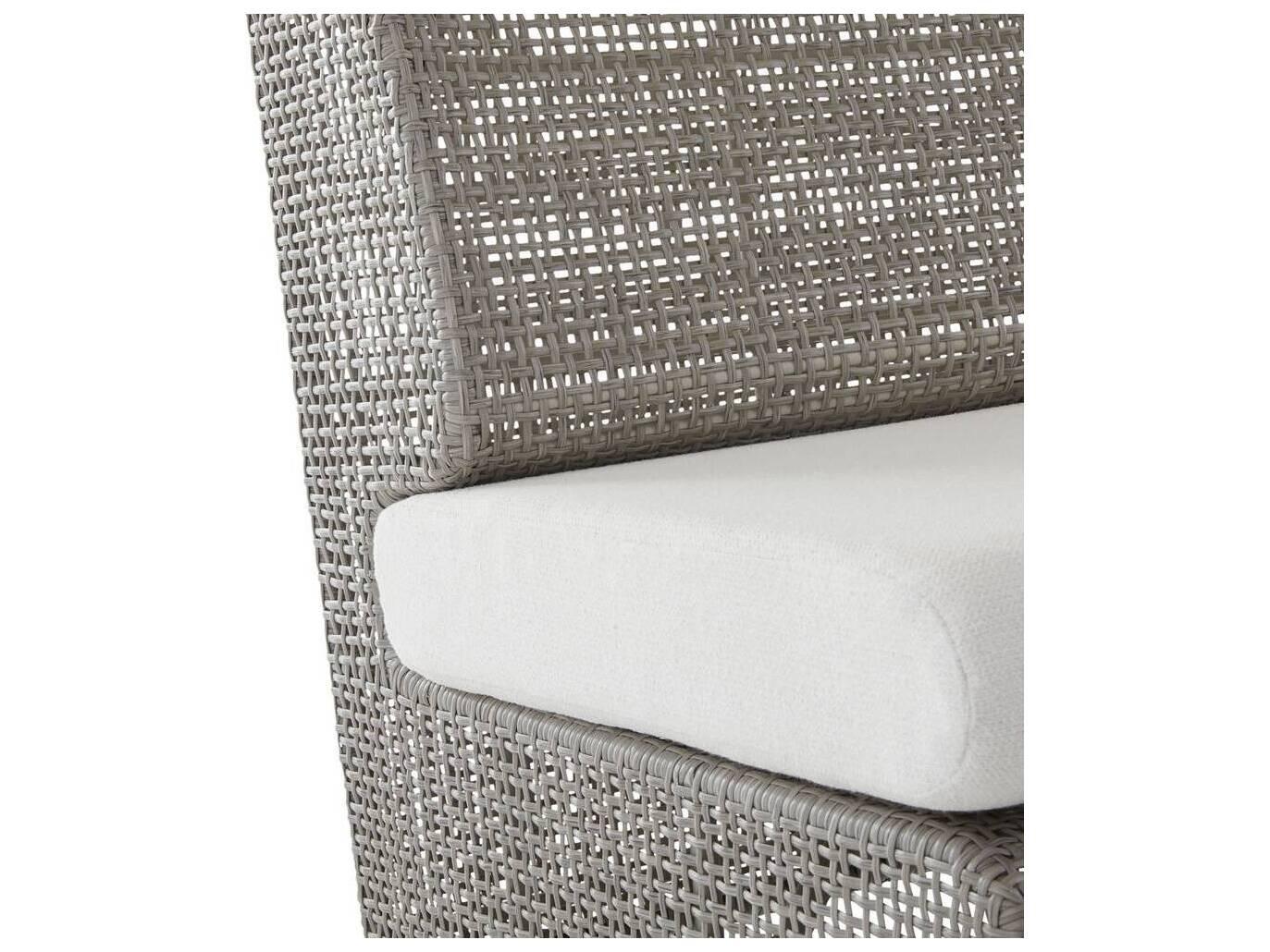 Arteriors Outdoor Dupont Pearl Weathered Gray Wicker Cushion Sofa