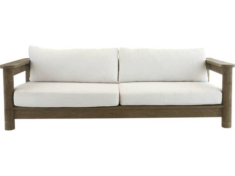 Arteriors Outdoor Caldwell Shale Weathered Teak Cushion Sofa