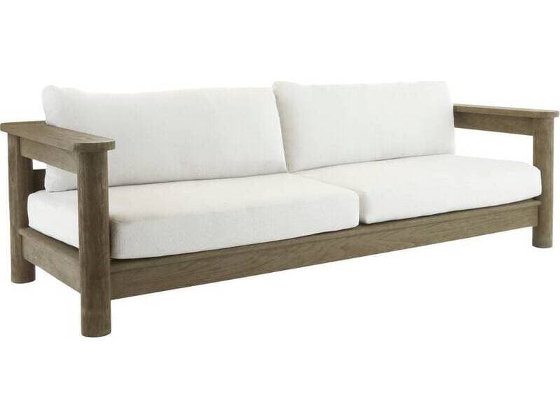 Arteriors Outdoor Caldwell Shale Weathered Teak Cushion Sofa