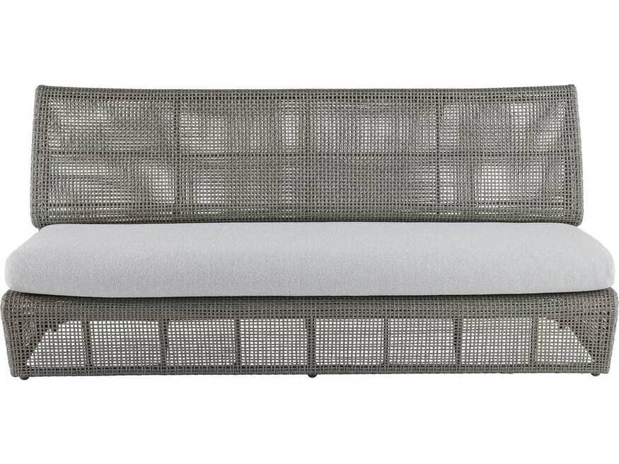 Arteriors Outdoor Dupont Porpoise Weathered Gray Wicker Cushion Sofa