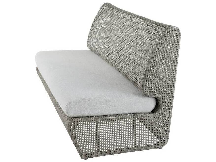 Arteriors Outdoor Dupont Porpoise Weathered Gray Wicker Cushion Sofa
