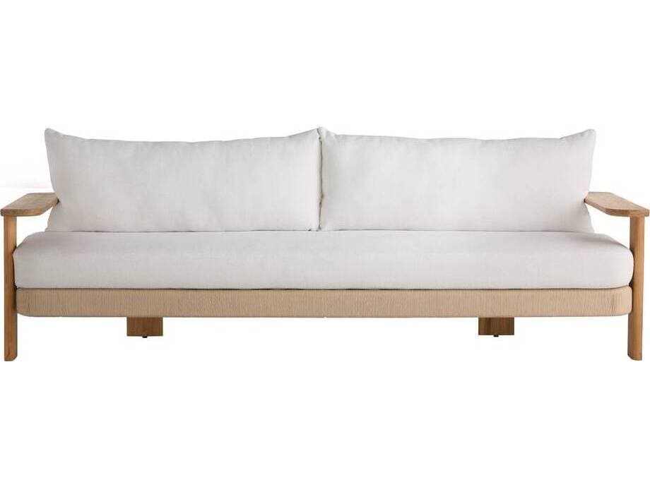 Arteriors Outdoor Halston Pearl Natural Teak Cushion Sofa