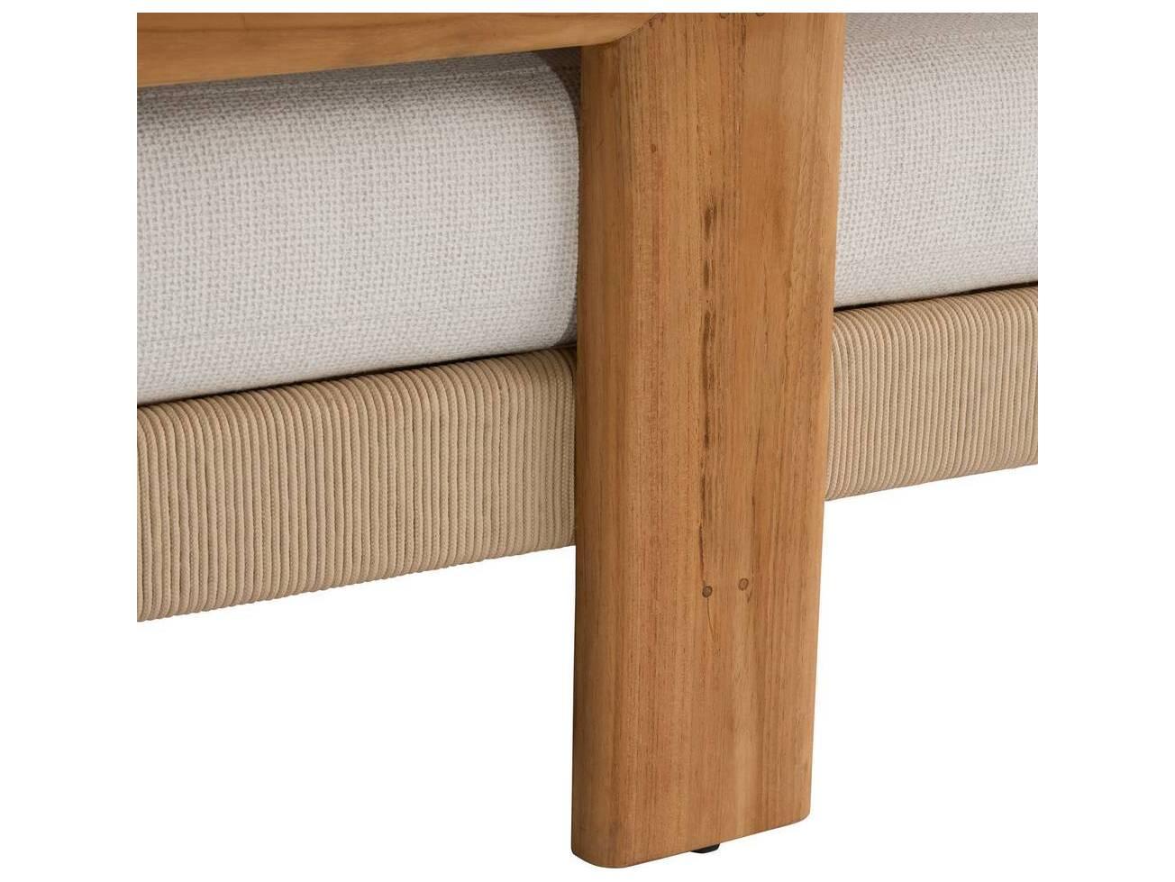 Arteriors Outdoor Halston Pearl Natural Teak Cushion Sofa