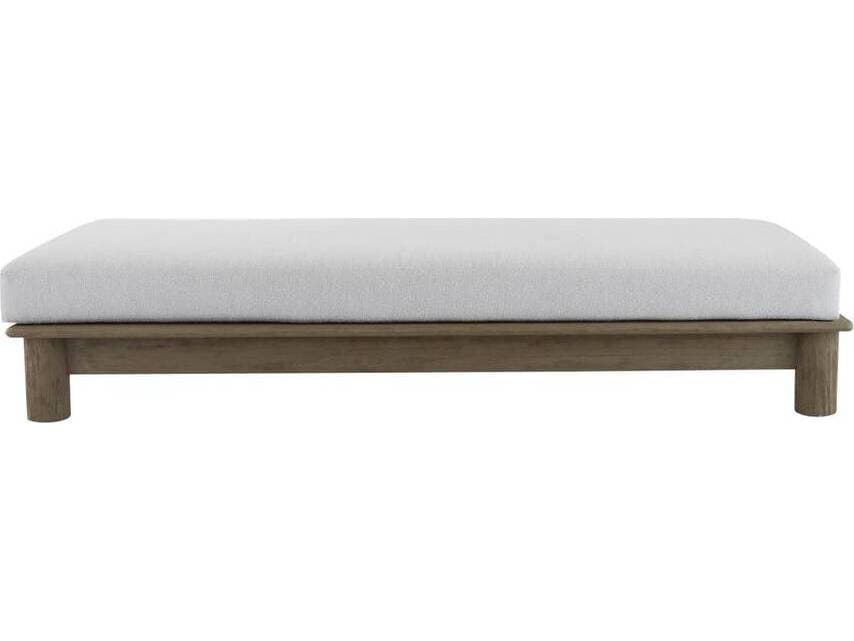 Arteriors Outdoor Caldwell Porpoise Weathered Teak Cushion Ottoman