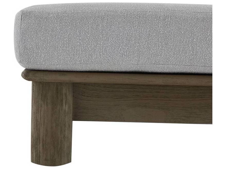 Arteriors Outdoor Caldwell Porpoise Weathered Teak Cushion Ottoman