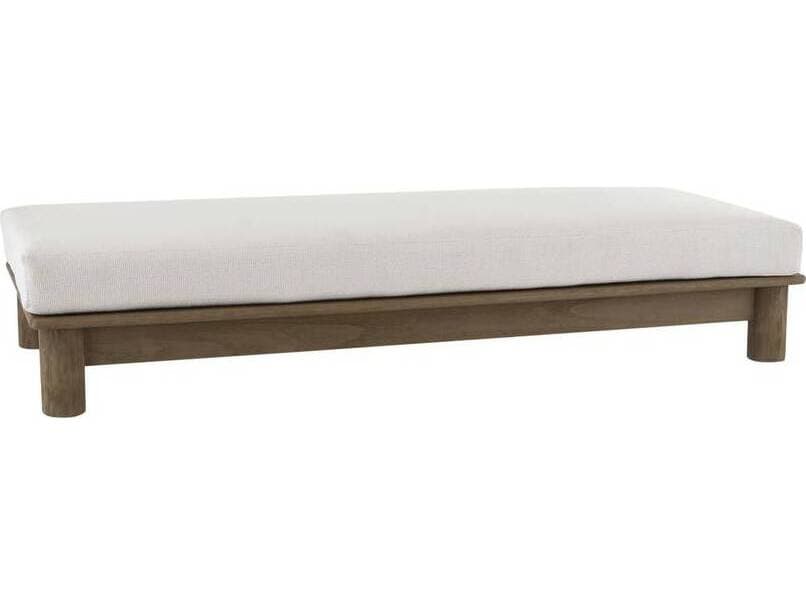 Arteriors Outdoor Caldwell Shale Weathered Teak Cushion Ottoman