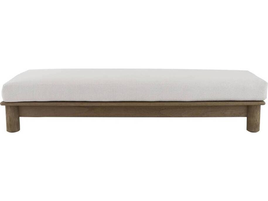 Arteriors Outdoor Caldwell Shale Weathered Teak Cushion Ottoman