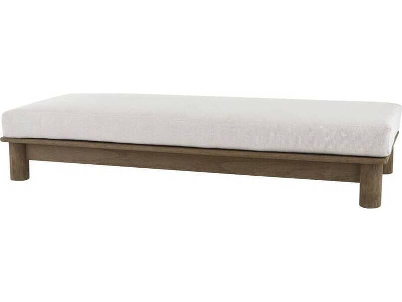 Arteriors Outdoor Caldwell Shale Weathered Teak Cushion Ottoman