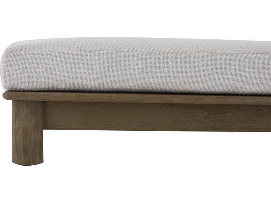 Arteriors Outdoor Caldwell Shale Weathered Teak Cushion Ottoman