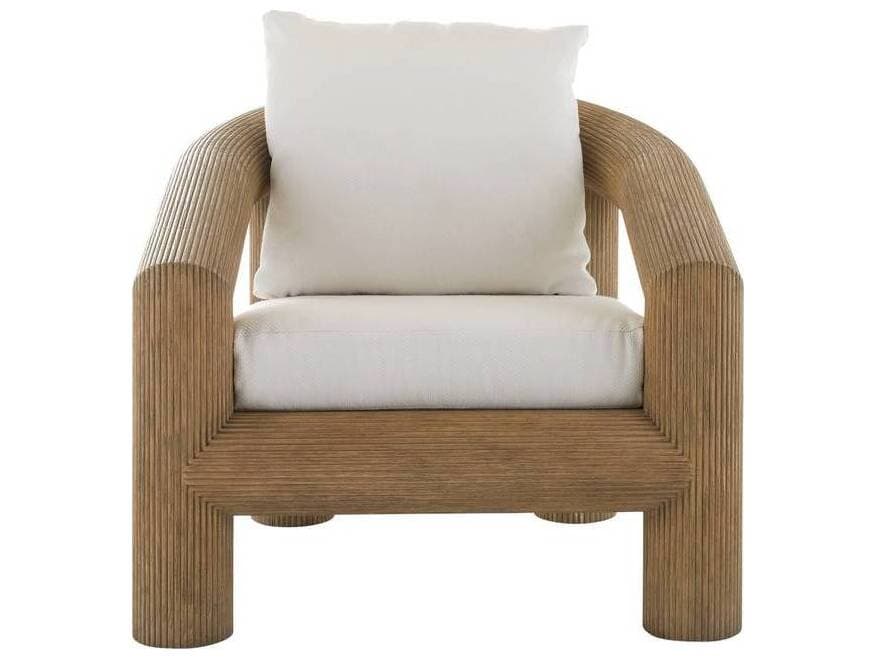 Arteriors Outdoor Easley Beluga Honey Teak Cushion Lounge Chair