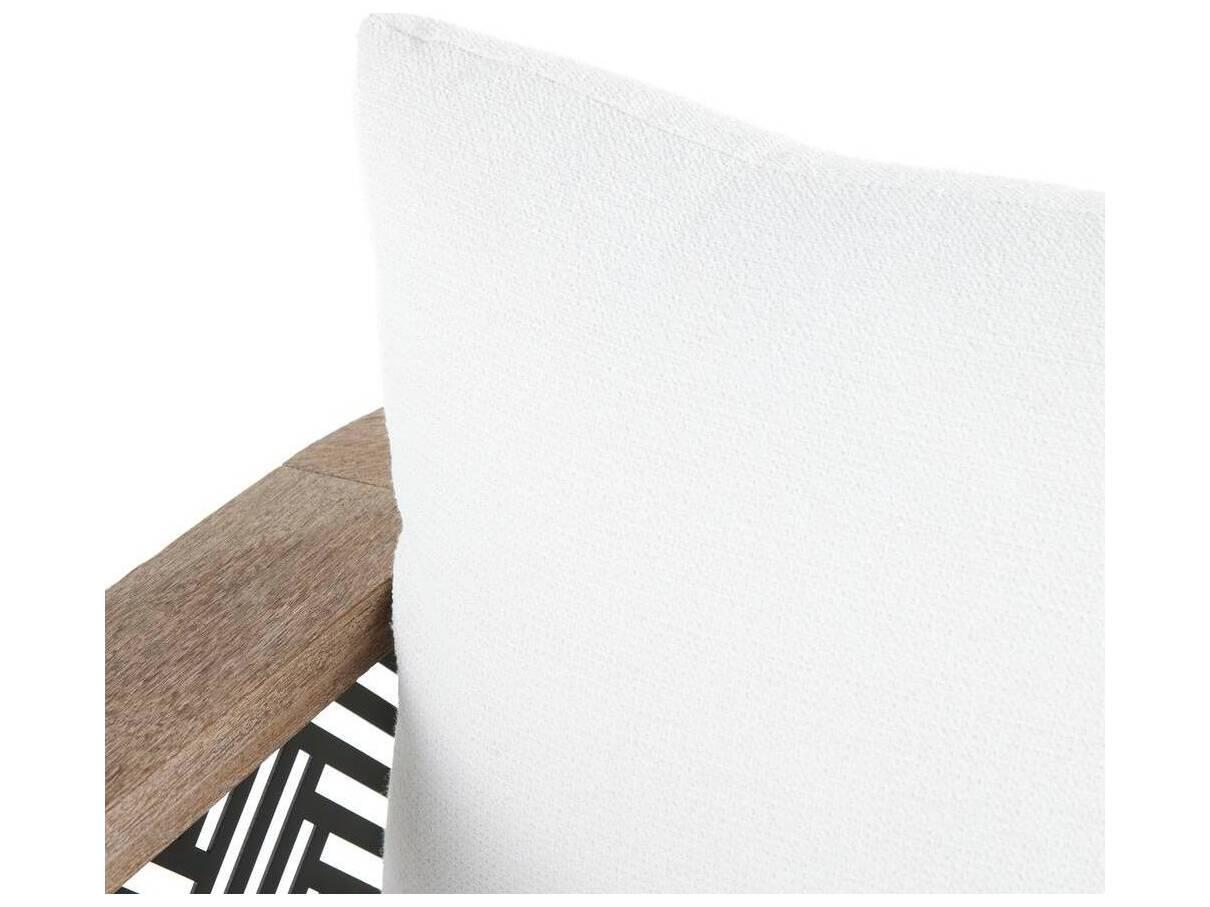 Arteriors Outdoor Emoto Pearl Aged Bronze Teak Cushion Lounge Chair