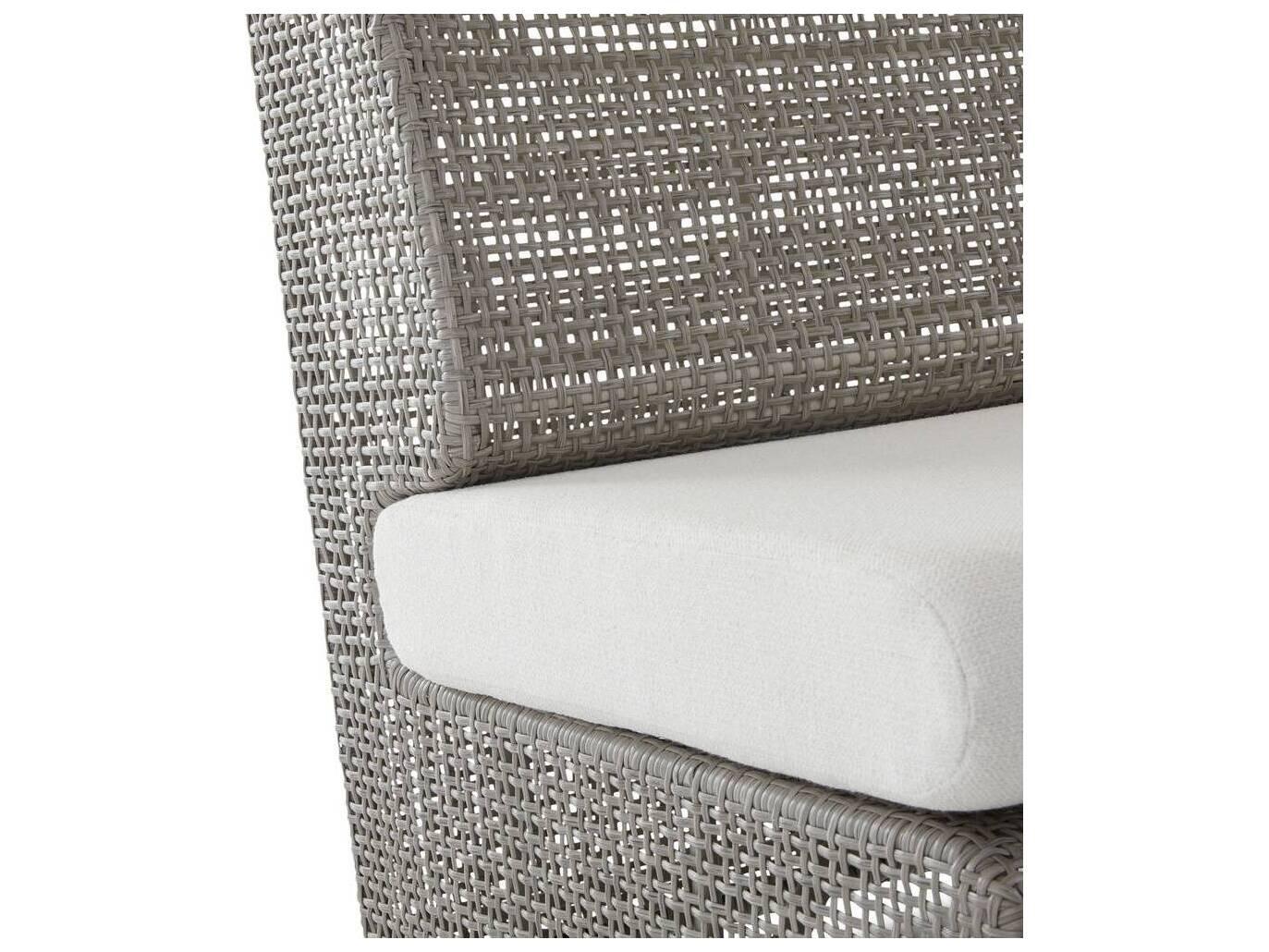 Arteriors Outdoor Dupont Pearl Weathered Gray Wicker Cushion Lounge Chair