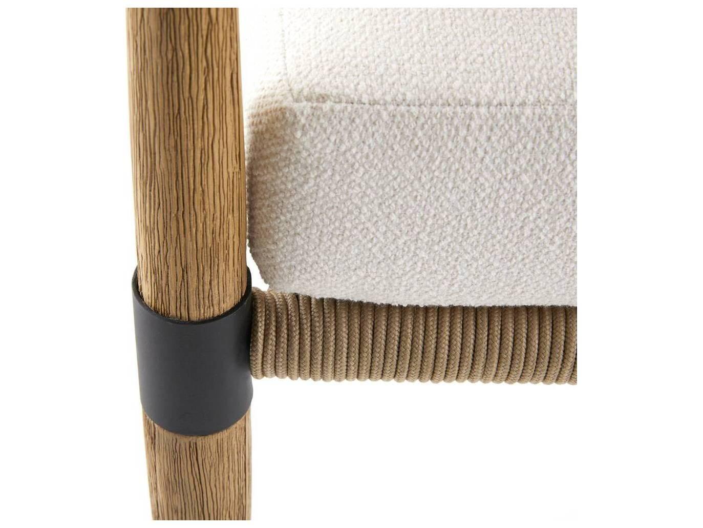 Arteriors Outdoor Estes Pearl Willow Teak Cushion Dining Chair