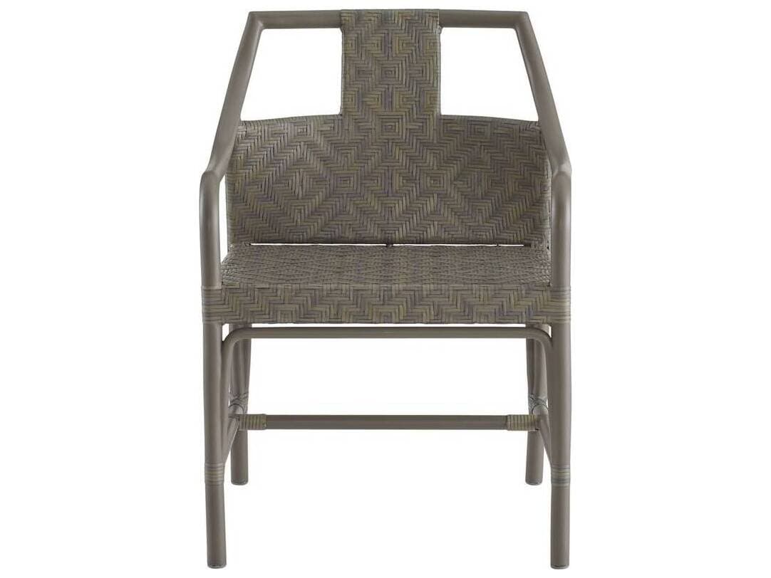 Arteriors Outdoor Newton Chartreaux Gray Wicker Dining Chair