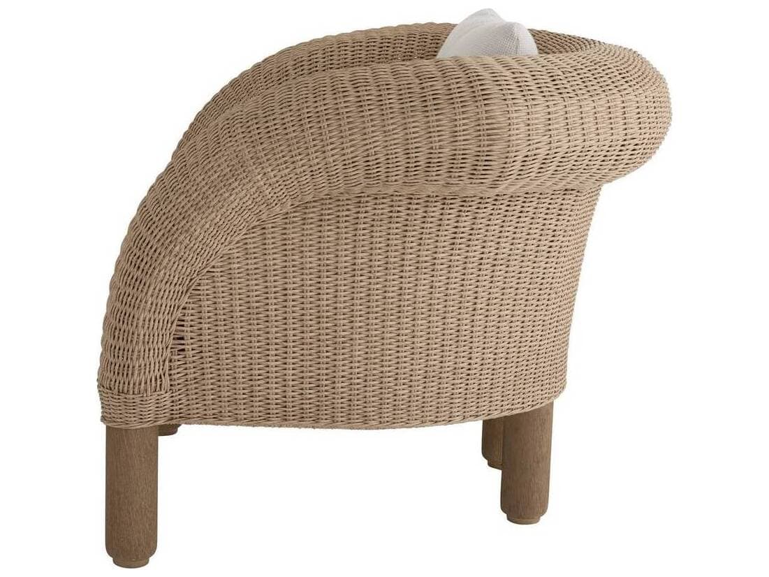 Arteriors Outdoor Fielder Pearl Dune Wicker Cushion Lounge Chair