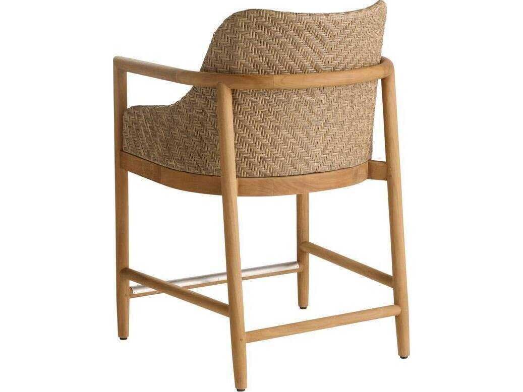 Arteriors Outdoor Pearl Wood Cushion Counter Stool