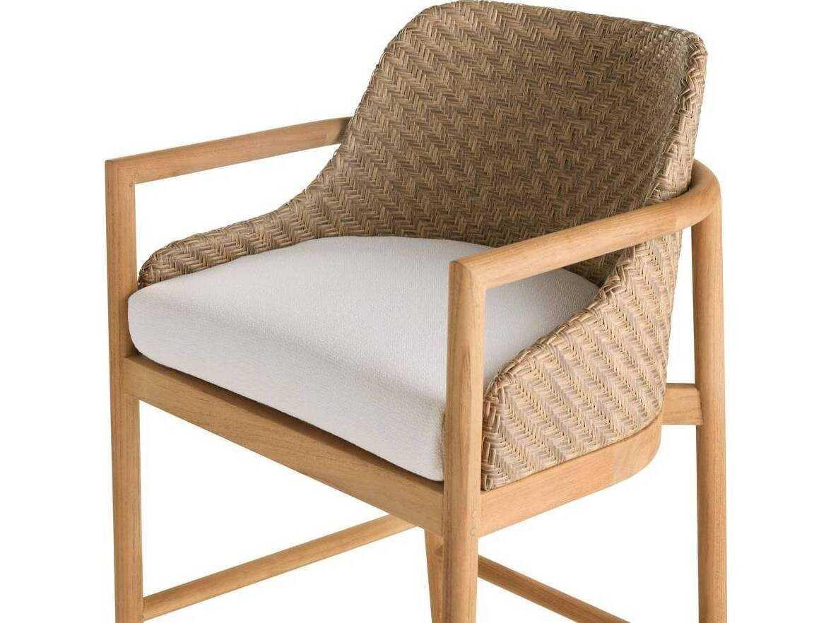 Arteriors Outdoor Pearl Wood Cushion Bar Stool