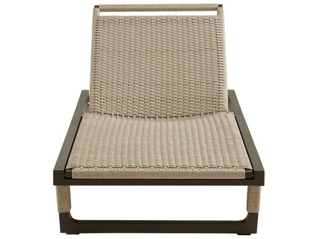 Arteriors Outdoor Daytona Buff Blackened Bronze Aluminum Rope Chaise Lounge