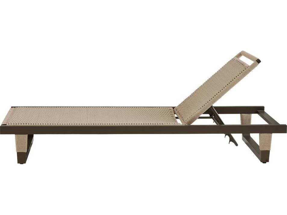 Arteriors Outdoor Daytona Buff Blackened Bronze Aluminum Rope Chaise Lounge