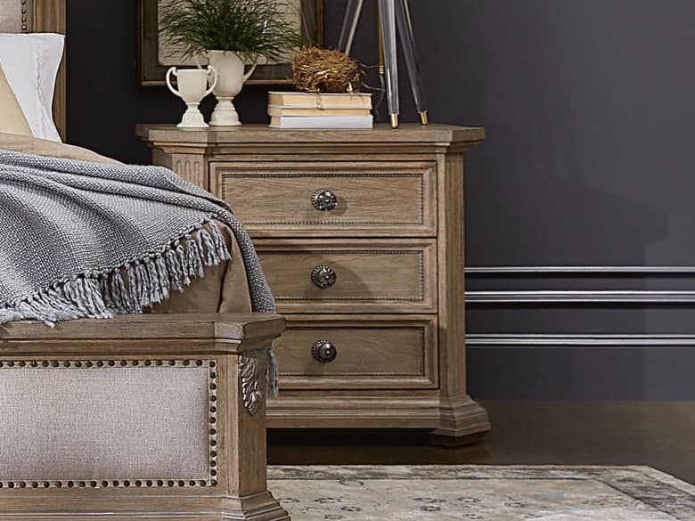 A.R.T. Furniture Arch Salvage Cady 3-Drawers Brown Elm Wood Nightstand