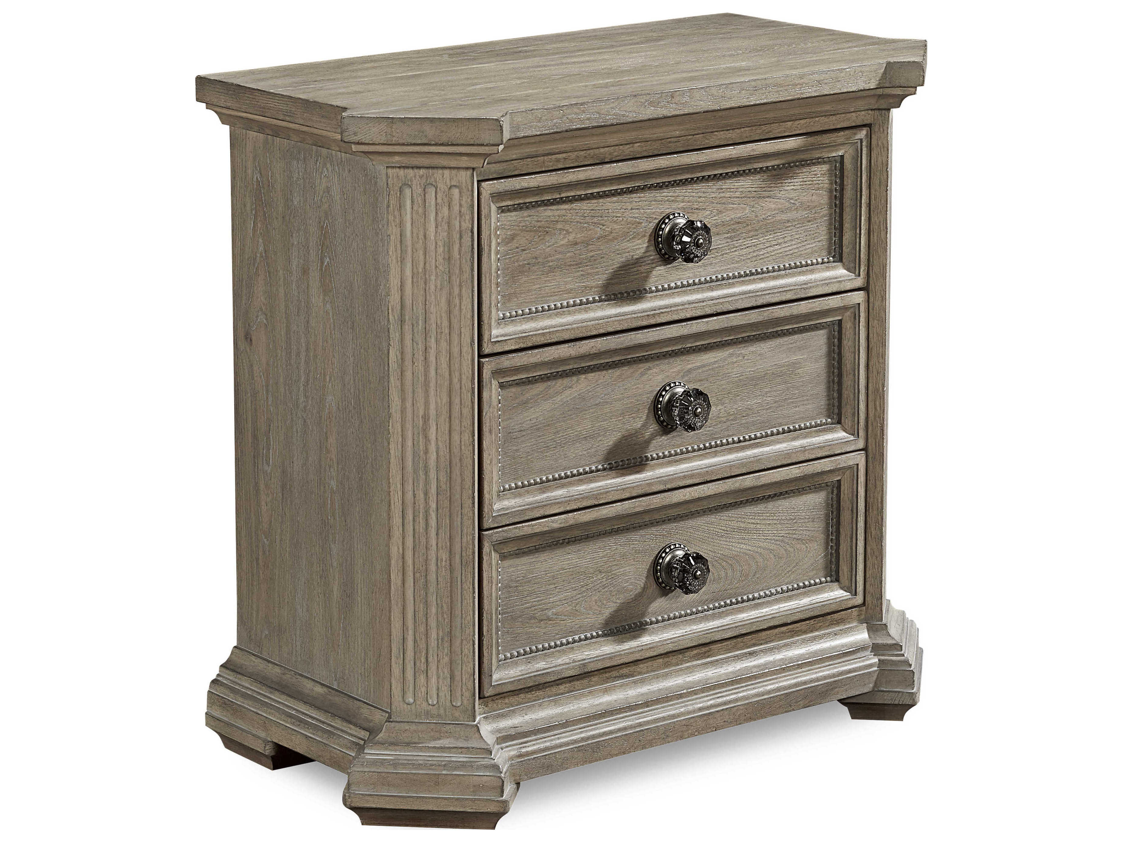 A.R.T. Furniture Arch Salvage Cady 3-Drawers Brown Elm Wood Nightstand