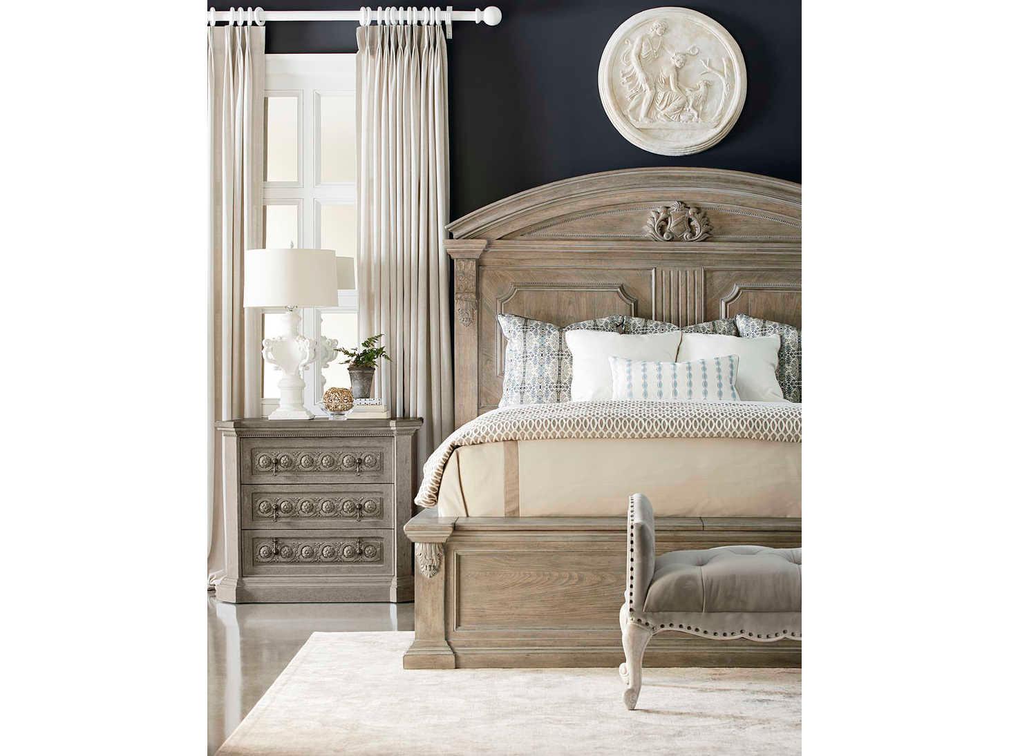 A.R.T. Furniture Arch Salvage Parch Brown Elm Wood Queen Panel Bed