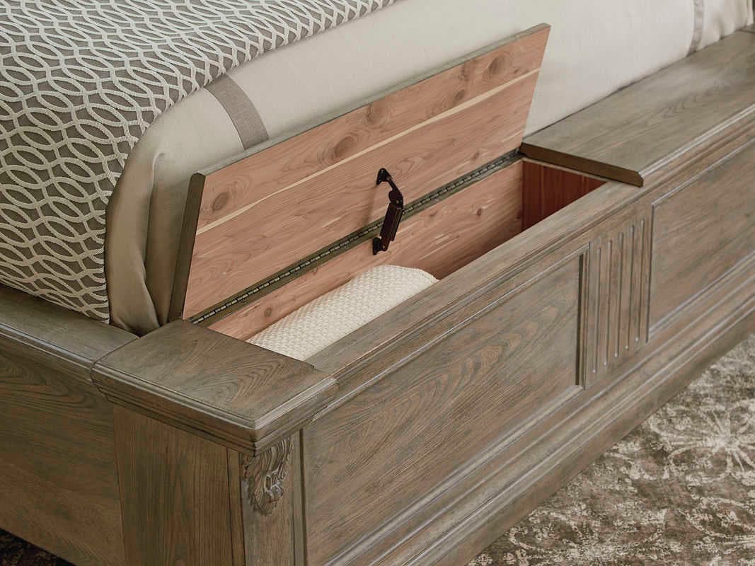 A.R.T. Furniture Arch Salvage Parch Brown Elm Wood King Panel Bed