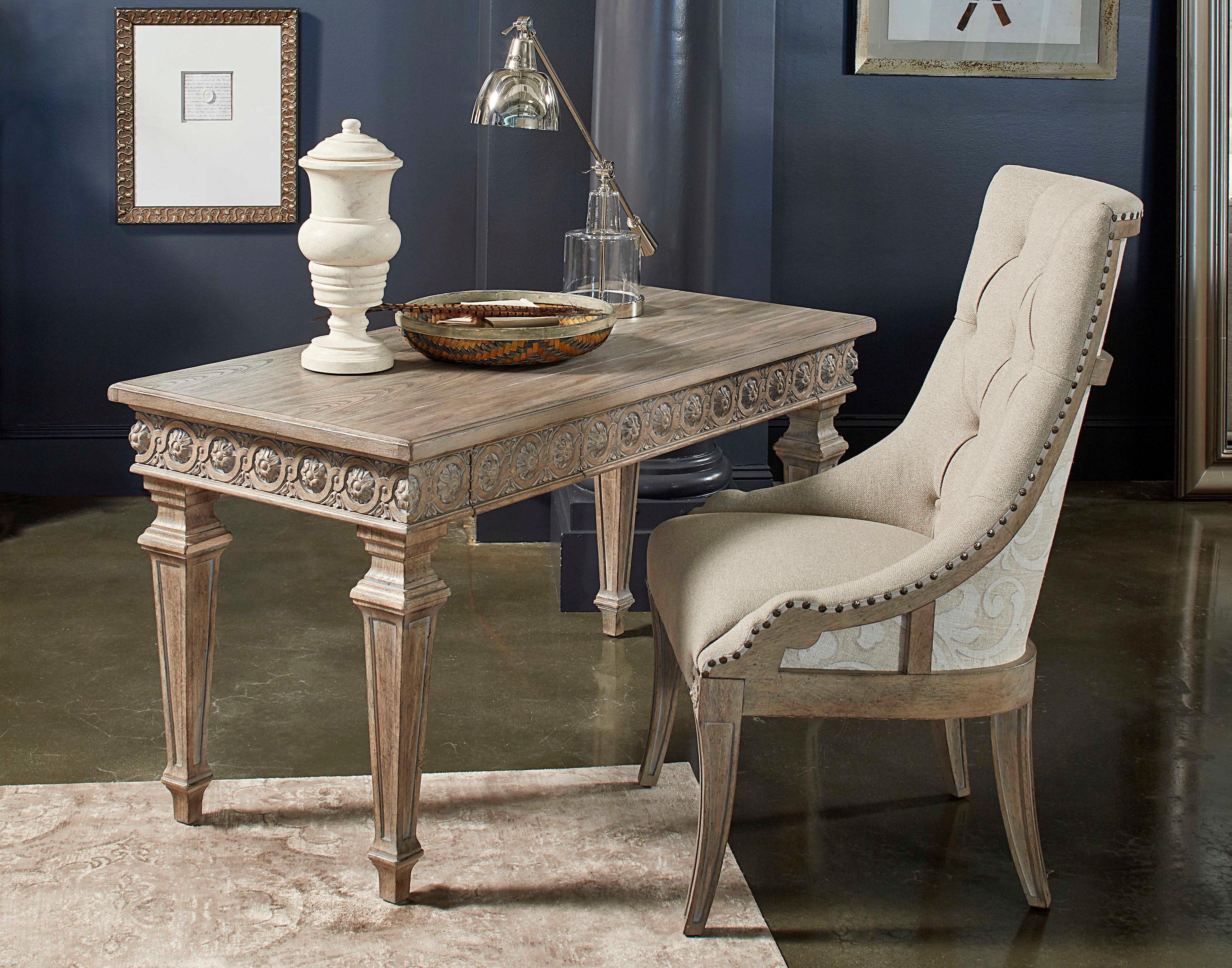 A.R.T. Furniture Arch Salvage Reeves Parrawood Beige Upholstered Side Dining Chair