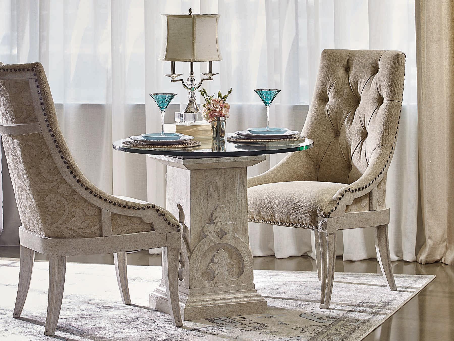 A.R.T. Furniture Arch Salvage Reeves Parrawood Beige Upholstered Side Dining Chair