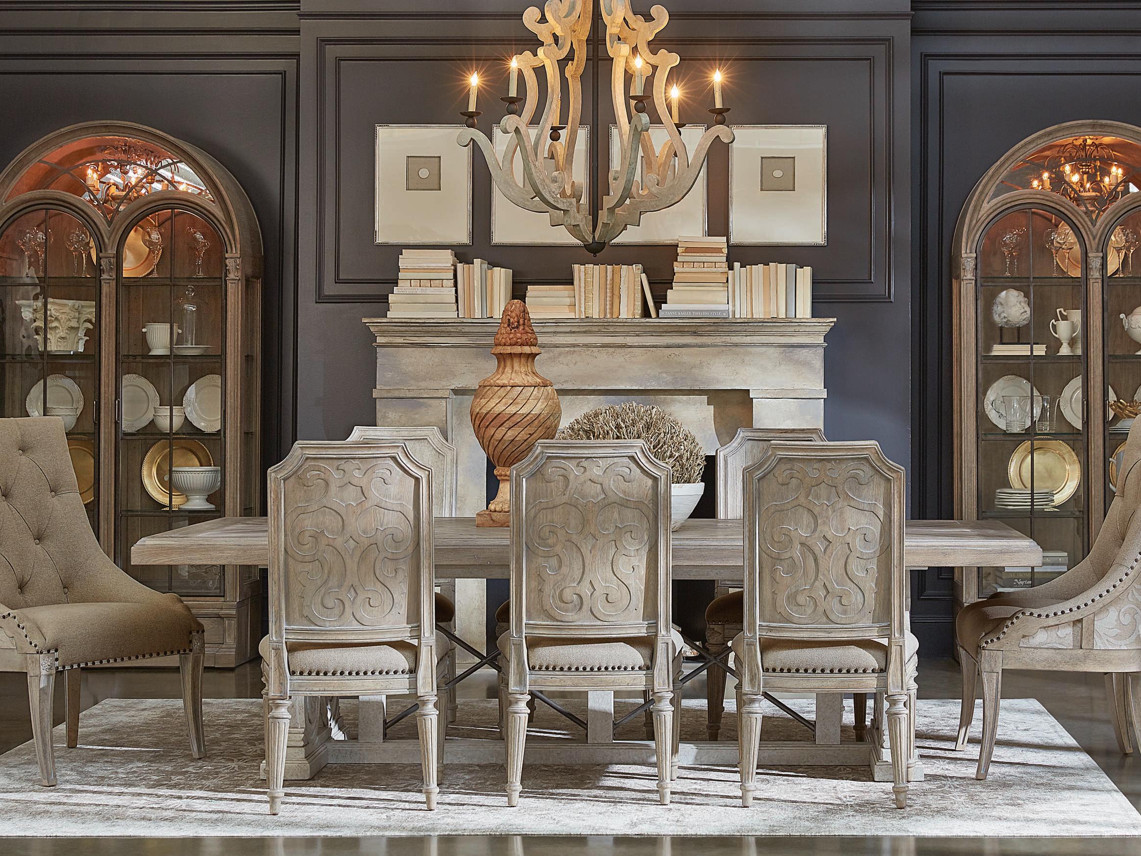 A.R.T. Furniture Arch Salvage Mills Parrawood Brown Upholstered Side Dining Chair Set of 2