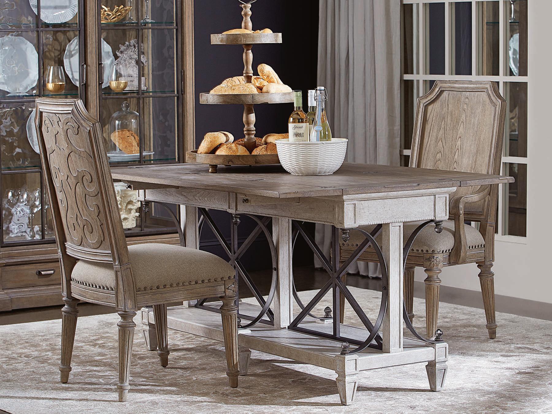 A.R.T. Furniture Arch Salvage Mills Parrawood Brown Upholstered Side Dining Chair Set of 2