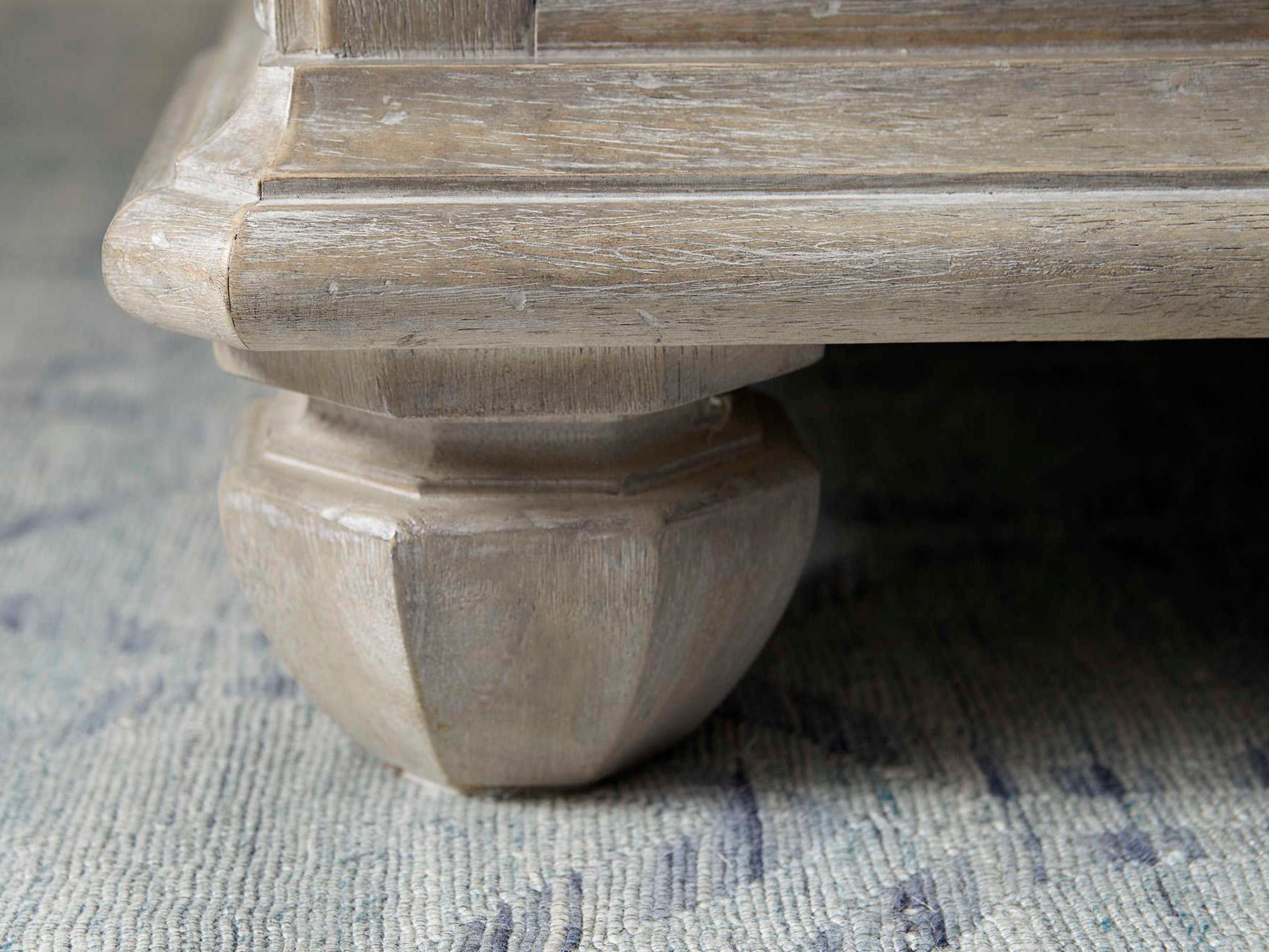 A.R.T. Furniture Summer Creek Shoals Scrubbed Oak Beige Wood Upholstered King Sleigh Bed