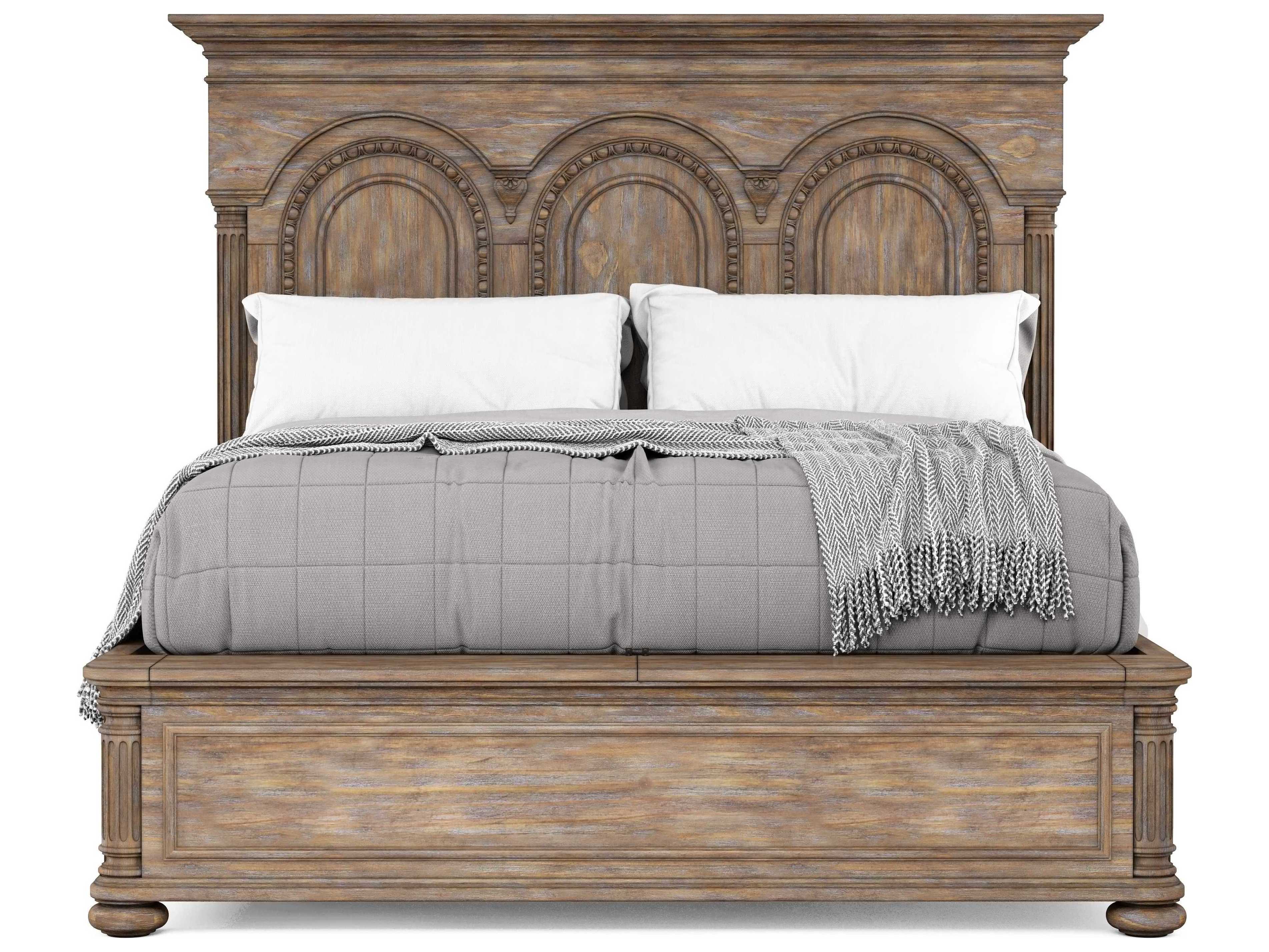 A.R.T. Furniture Architrave Brown Pine Wood King Panel Bed