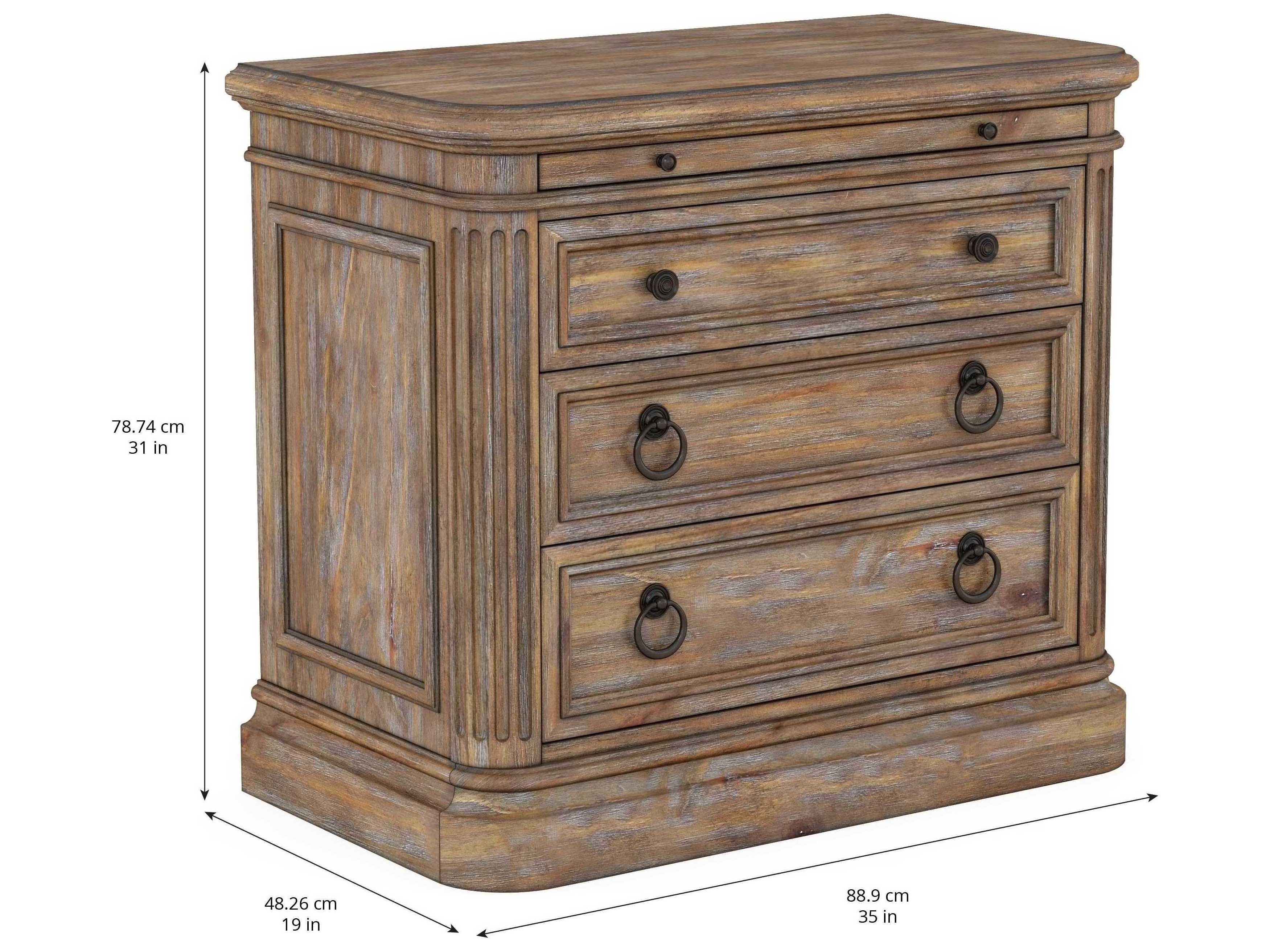 A.R.T. Furniture Architrave 3-Drawers Brown Pine Wood Nightstand