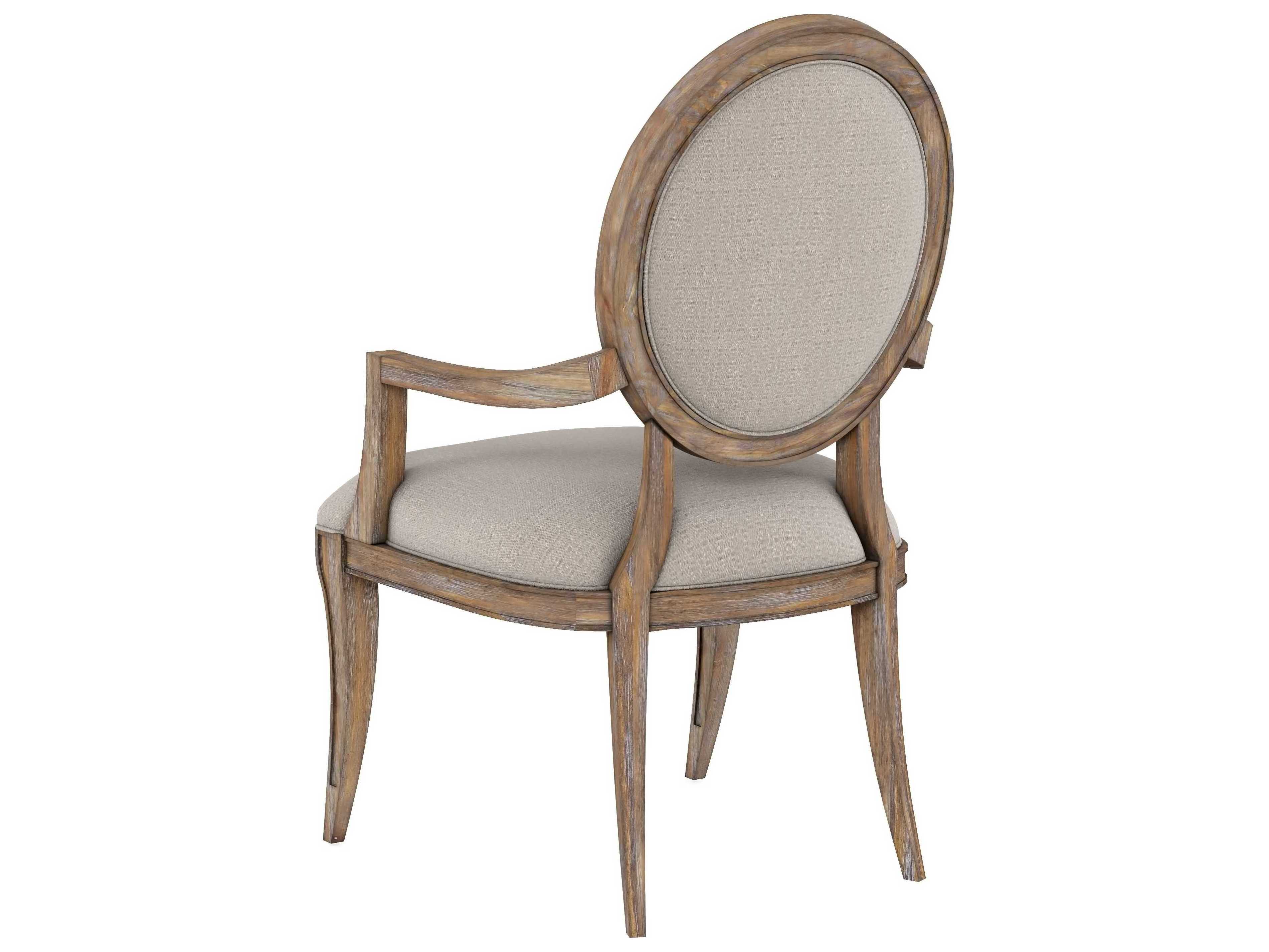 A.R.T. Furniture Architrave Rubberwood Beige Upholstered Arm Dining Chair