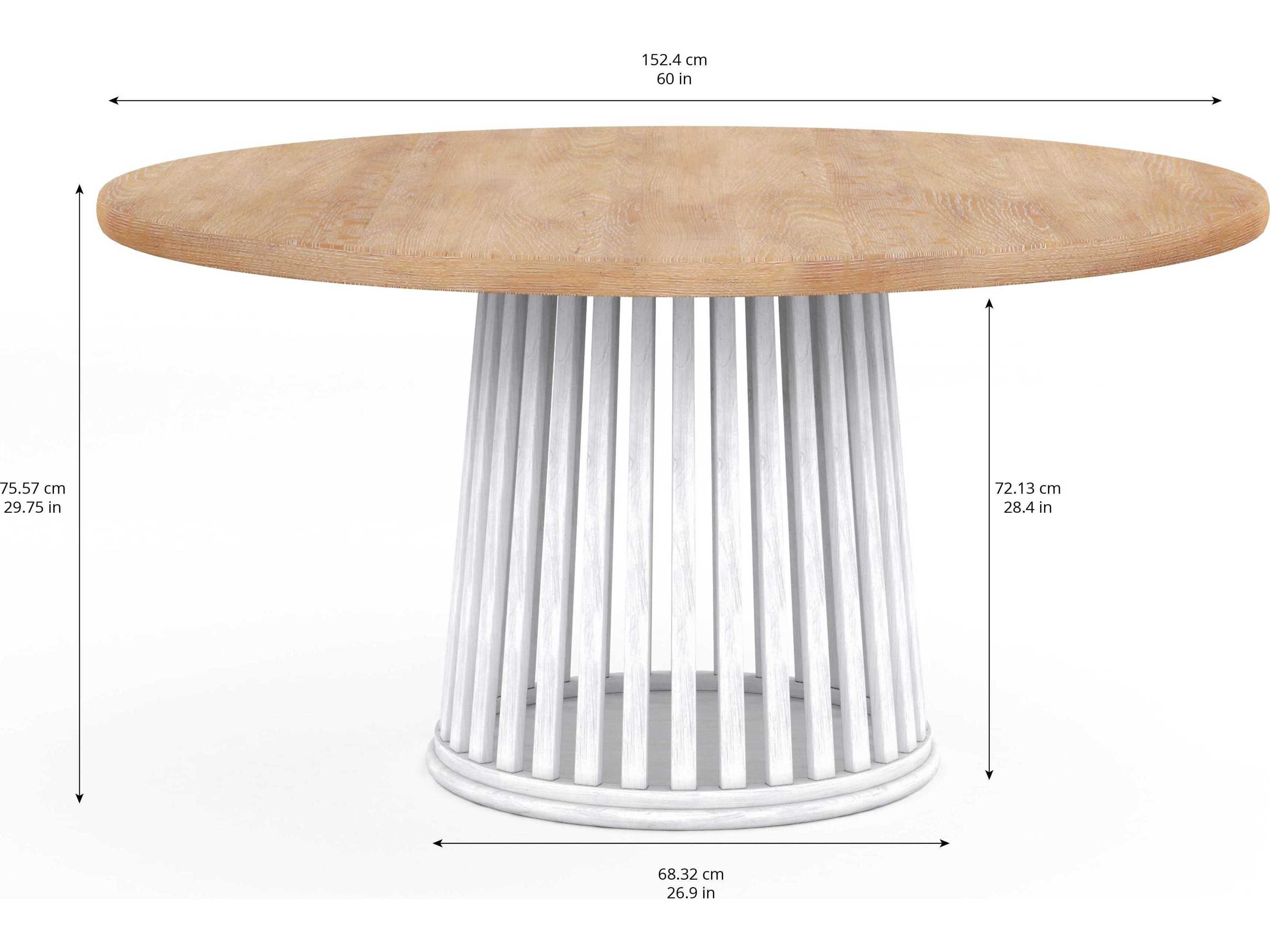 A.R.T. Furniture Post Round Wood Chestnut And Accent White Dining Table