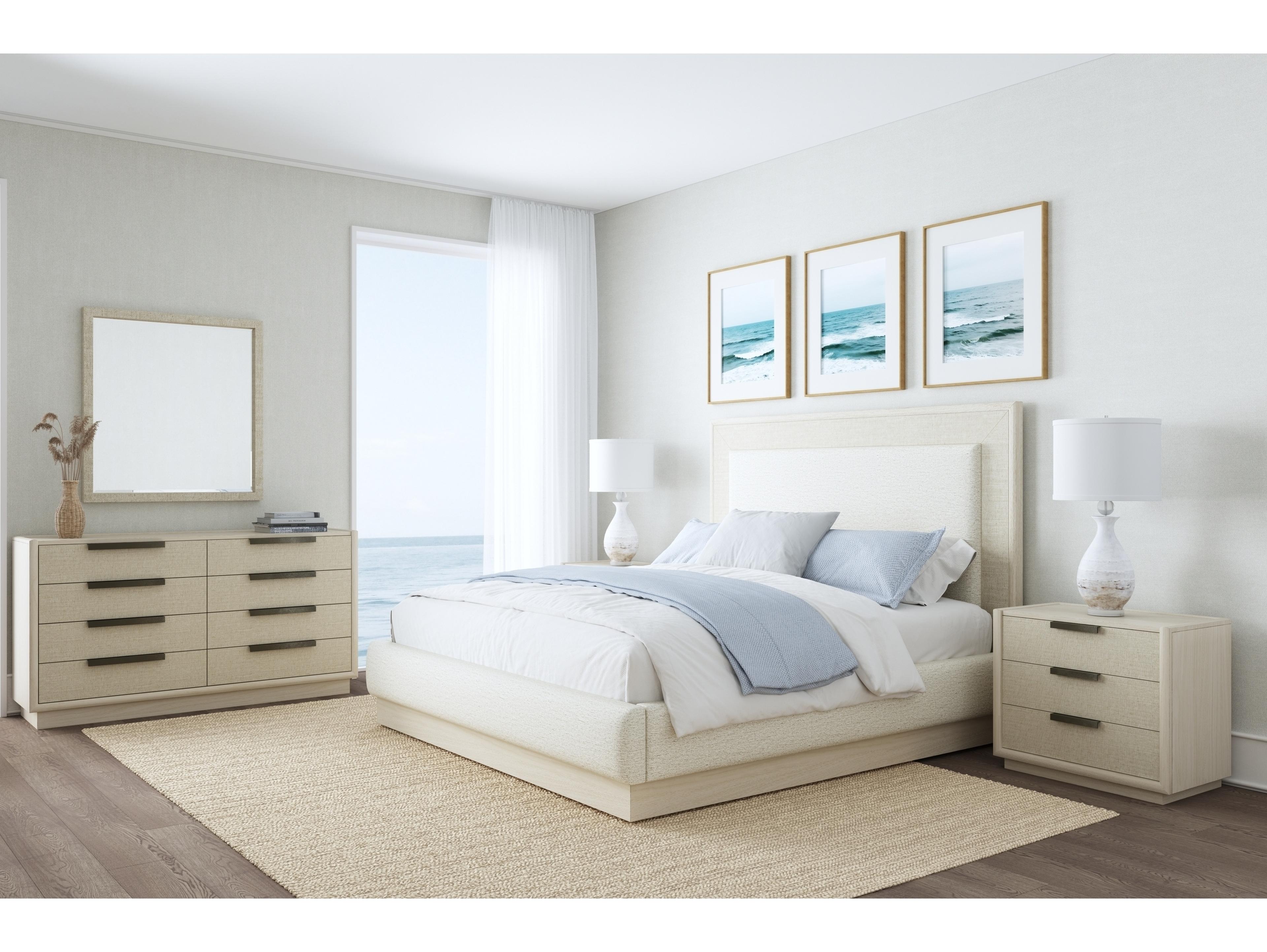 A.R.T. Furniture Cotiere Beige Upholstered King Platform Bed